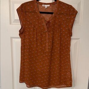 DR2 Rust Floral Sheer Blouse
